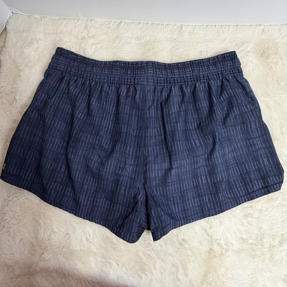 Vuori Clementine Shorts Womens Large Ink Shibori Grid Pattern Blue Athletic - Picture 4 of 8